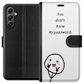 Miniatyrbild 1 av 3: Samsung Galaxy S23 FE Plånboksfodral You Don’t Know My Password – edgy textmotiv med attityd