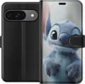 Kompatibel Tegnebogsetui til Google Pixel 9 Pro Blåt rumvæsen i nærbillede - figurportræt i blå toner blå
