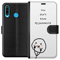 Miniatyrbild 1 av 3: Huawei P30 lite Plånboksfodral You Don’t Know My Password – edgy textmotiv med attityd