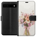 Miniatyrbillede 1 af 3: Google Pixel 6a Tegnebogsetui Mobilcover med farverig blomsterbuket i romantisk stil