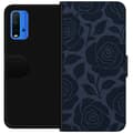 Kompatibel Tegnebogsetui til Xiaomi Redmi Note 9 4G Blå midnatsroser blå