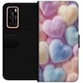 Miniatyrbild 1 av 3: Huawei P40 Plånboksfodral Hjärtan Kärlek Grafisk Design Romantiskt Motiv Populärt Symbol Grafiskt Mönster Dekoration