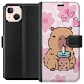 Miniatyrbilde 1 av 3: Apple iPhone 13 Lommeboketui Kawaii Capybara Hjerteanime Stil
