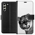 Miniatyrbillede 1 af 3: Samsung Galaxy S21 FE 5G Tegnebogsetui Løve Kunstnerisk Dyremotiv Afrikansk Stil Jungle Følelse Grafisk Design Hjemmedekoration Dyr Tema