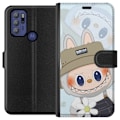 Pikkukuva 1 / 3: Motorola Moto G60S Lompakkokotelo Labubu hattuineen - Pop Mart -hahmo Mr. Butcher retrotyylillä ja luonteella
