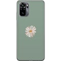 Pikkukuva 1 / 3: Xiaomi Redmi Note 10 Läpinäkyvä kuori Vihreä Minimalikukka - tyylikäs kukka vihreällä taustalla