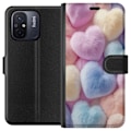 Miniatyrbillede 1 af 3: Xiaomi Redmi 12C Tegnebogsetui Hjerter Kærlighed Grafisk Design Romantisk Motiv Populær Symbol Grafisk Mønster Dekoration