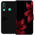 Kompatibel Tegnebogsetui til Huawei P40 lite E Karmosinrød lilje sort
