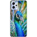 Pikkukuva 1 / 3: Motorola Moto G13 Läpinäkyvä kuori Pavun Sulat Värikäs Design Lintuaihe Eksoottinen Graafinen Suunnittelu Luonto Ylellinen Koristelu