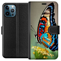 Miniatyrbillede 1 af 3: Apple iPhone 12 Pro Max Tegnebogsetui Sommerfugl Natur Sommer Motiv Vinger Farverig Design Populær Dekoration Grafisk Eksotisk Tema