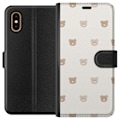 Miniatyrbillede 1 af 3: Apple iPhone XS Max Tegnebogsetui Teddybaggrund - søde teddybjørne mod en blød baggrund