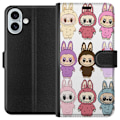 Miniatyrbild 1 av 3: Apple iPhone 16 Plus Plånboksfodral Labubu Pink Monster – Popkonst med Kawaii-touch