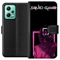 Pikkukuva 1 / 3: Xiaomi Redmi Note 12 Lompakkokotelo Squid Game Teema Suosittu Sarja Motiivi Graafinen Ikoninen Suunnittelu Aasialainen Popkulttuuri Jännitys Draama