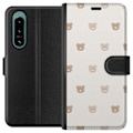 Miniatyrbillede 1 af 3: Sony Xperia 5 IV Tegnebogsetui Teddybaggrund - søde teddybjørne mod en blød baggrund