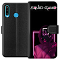 Miniatyrbillede 1 af 3: Huawei P30 lite Tegnebogsetui Squid Game Tema Populær Serie Motiv Grafisk Ikonisk Design Asiatisk Popkultur Spænding Drama