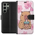 Miniatyrbillede 1 af 3: Samsung Galaxy S23 Ultra Tegnebogsetui Kawaii Capybara Hjerte