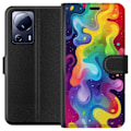 Miniatyrbild 1 av 3: Xiaomi 13 Lite Plånboksfodral Color Splash Abstrakt Konst Design Färgstarkt Mönster Modern Populär Väggkonst Grafiskt Trend
