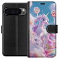 Miniatyrbillede 1 af 3: Google Pixel 9 Pro XL Tegnebogsetui Enhjørning Candy Pastel Kawaii Motiv Sød Populær Farve Grafisk Trend Børne Motiv Fantasy Art
