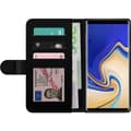 Miniatyrbillede 2 af 3: Kompatibel Tegnebogsetui til Samsung Galaxy Note9 KATSEYE-logo med gul stjerne, lilla omløbsringe og lys typografi på sort baggrund sort