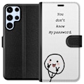 Miniatyrbild 1 av 3: Samsung Galaxy S22 Ultra 5G Plånboksfodral You Don’t Know My Password – edgy textmotiv med attityd