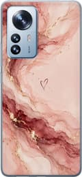 Kompatibelt Mobildeksel til Xiaomi 12 Pro Rosenmarmor rosa