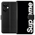 Miniatyrbillede 1 af 3: OnePlus Nord CE3 Tegnebogsetui Supreme Sort Hvid Streetwear Design Klassisk Modeikon Trend Urban Stil Grafiskt Motiv Populær