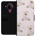 Miniatyrbillede 1 af 3: Nokia 5.4 Tegnebogsetui Teddy Dior Vibes - luksuriøs bamse i modetil