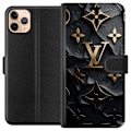 Pikkukuva 1 / 3: Apple iPhone 11 Pro Max Lompakkokotelo Louis Vuitton Tumma tila Suunnittelu Musta Ylellisyys Tyyli Muoti Suosittu Graafinen Kuvio Muotisymboli Luksusb