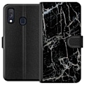Miniatyrbillede 1 af 3: Samsung Galaxy A40 Tegnebogsetui Sort marmor