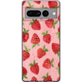 Miniatyrbillede 1 af 3: Google Pixel 7 Pro Gennemsigtig cover Jordbærdrømme - Retro-stil jordbærmønster