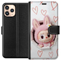 Miniatyrbillede 1 af 3: Apple iPhone 11 Pro Tegnebogsetui Labubu Hjerte Baggrund Pop Mart Kærlighed Tema Karakter Design Populært Motiv Samlerfigur Kunst Legetøj Serie