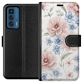 Miniatyrbillede 1 af 3: Motorola Edge 20 Pro Tegnebogsetui Romantiske blomster
