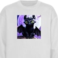 Miniatyrbillede 1 af 3: Sweatshirt til Voksne | Klassisk Collegebluse Sådan træner du din drage hvid L