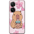 Miniatyrbilde 1 av 3: Asus Zenfone 9 Gjennomsiktig deksel Kawaii Capybara Hjerteanim