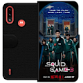 Pikkukuva 1 / 3: Motorola Moto E7 Power Lompakkokotelo Squid Game Kausi 3 TV-sarjan hahmot Suositut TV-sarja Motiivit Ikoni Jännitys Draama Aasialainen suunnittelu Tr