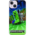 Pikkukuva 1 / 3: Apple iPhone 14 Läpinäkyvä kuori Minecraft Creeper mobilskal i klassisk grön pixelstil