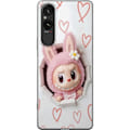 Pikkukuva 1 / 3: Sony Xperia 5 V Läpinäkyvä kuori Labubu Sydän Taustakuva Pop Mart Rakkausteema Hahmodesign Suosittu Motiivi Keräilytaideteossarja