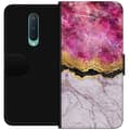 Kompatibelt Plånboksfodral till OnePlus 8 Rosa marmorgrafik rosa