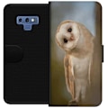 Miniatyrbillede 1 af 3: Samsung Galaxy Note9 Tegnebogsetui Ugle Nysgerrig Blik Fuglemotiv Skov Natur Grafisk Design Populært Motiv Dyr Tema Dekoration