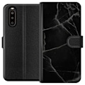 Miniatyrbillede 1 af 3: Sony Xperia 10 II Tegnebogsetui Sort marmor