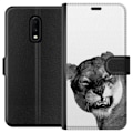 Miniatyrbillede 1 af 3: OnePlus 7 Tegnebogsetui Løve Kunstnerisk Dyremotiv Afrikansk Stil Jungle Følelse Grafisk Design Hjemmedekoration Dyr Tema