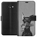 Miniatyrbillede 1 af 3: Samsung Galaxy A3 (2017) Tegnebogsetui Grå Hund Grafisk Design Sejt Dyremotiv Gadekunst Urban Trend Hundeejer Stil Populært Motiv