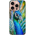 Pikkukuva 1 / 3: Apple iPhone 16 Pro Läpinäkyvä kuori Pavun Sulat Värikäs Design Lintuaihe Eksoottinen Graafinen Suunnittelu Luonto Ylellinen Koristelu