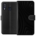 Miniatyrbillede 1 af 3: Samsung Galaxy A40 Tegnebogsetui Sorte Bølger