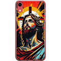 Pikkukuva 1 / 2: Apple iPhone XR Läpinäkyvä kuori Jeesus ja Kortti - uskonnollinen motiivi syvällä symboliikalla