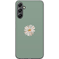 Pikkukuva 1 / 3: Samsung Galaxy A15 5G Läpinäkyvä kuori Vihreä Minimalikukka - tyylikäs kukka vihreällä taustalla