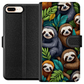 Miniatyrbild 1 av 3: Apple iPhone 8 Plus Plånboksfodral Sengångarstil – avslappnat motiv med söt sengångare