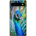 Pikkukuva 1 / 3: Google Pixel 6a Läpinäkyvä kuori Pavun Sulat Värikäs Design Lintuaihe Eksoottinen Graafinen Suunnittelu Luonto Ylellinen Koristelu