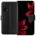 Kompatibel Tegnebogsetui til OnePlus Nord CE 5G Karmosinrød lilje sort