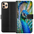 Pikkukuva 1 / 3: Apple iPhone 11 Pro Max Lompakkokotelo Pavun Sulat Värikäs Design Lintuaihe Eksoottinen Graafinen Suunnittelu Luonto Ylellinen Koristelu